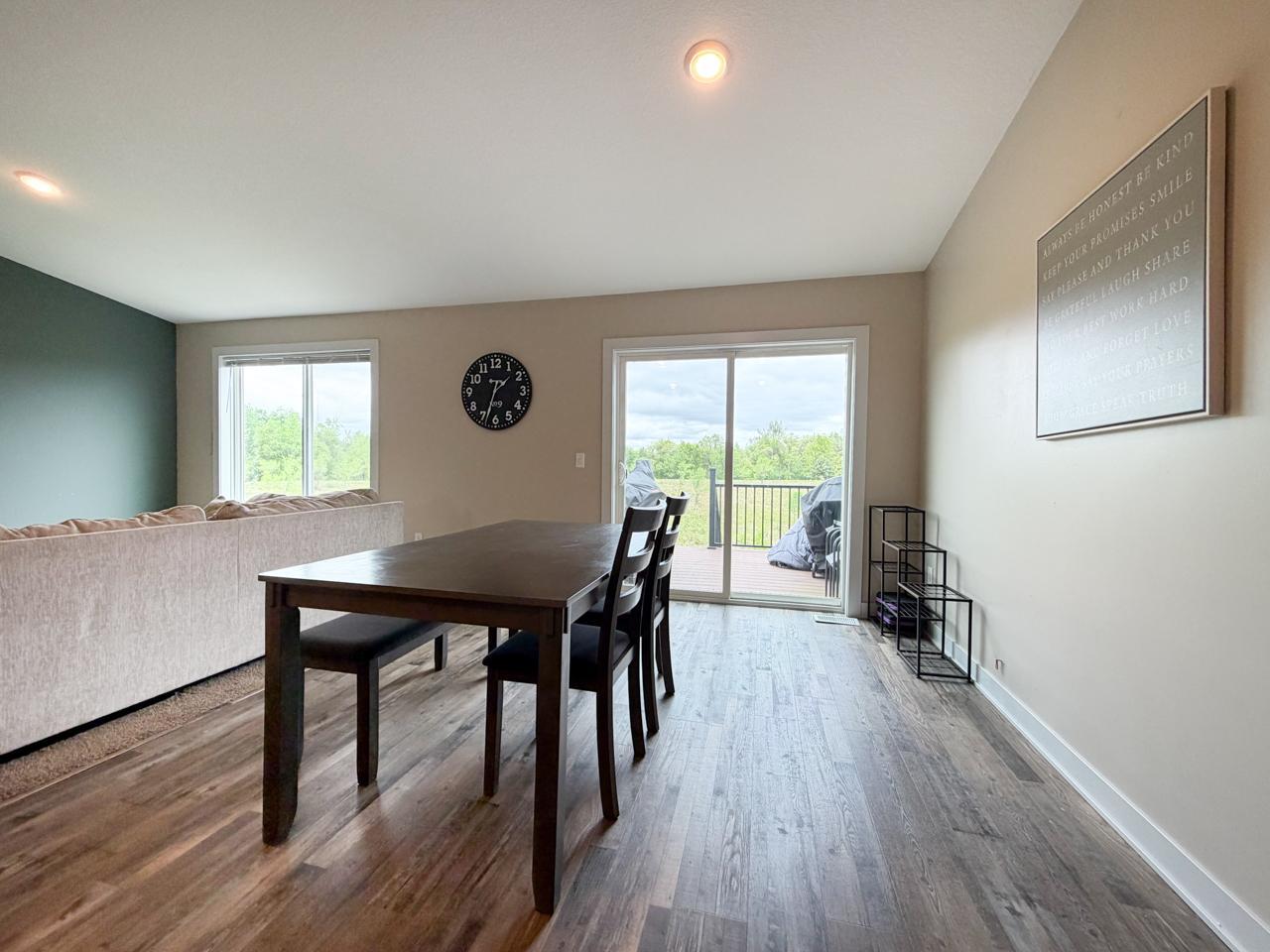 Dining area with door to the maintenance free deck