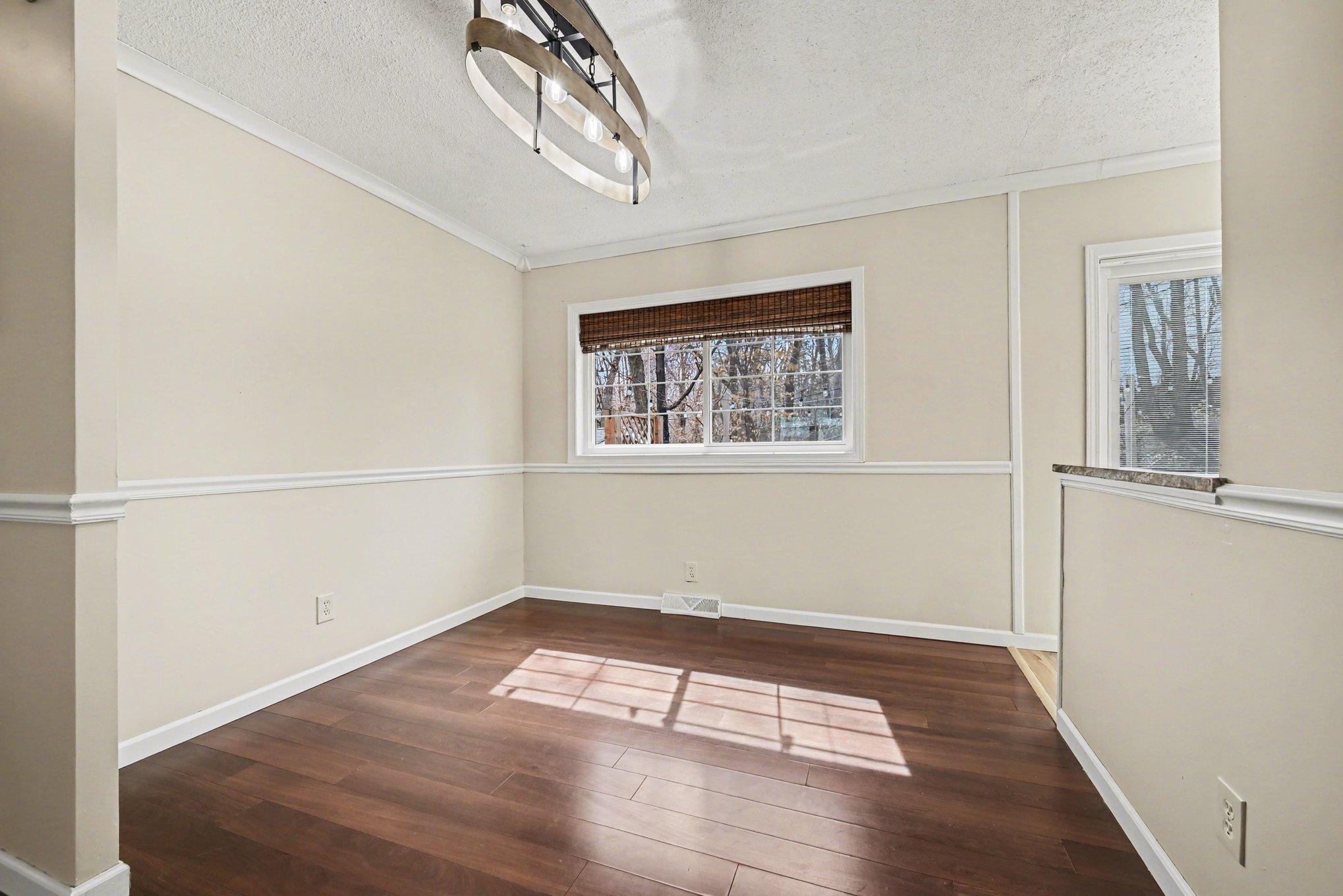 Sunlight beams onto your future dining area