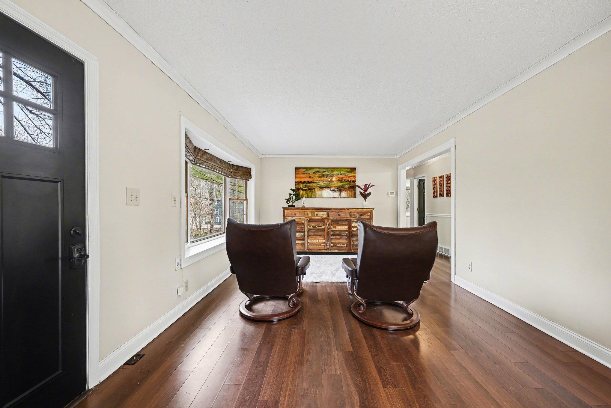 Living room with beautiful flooring