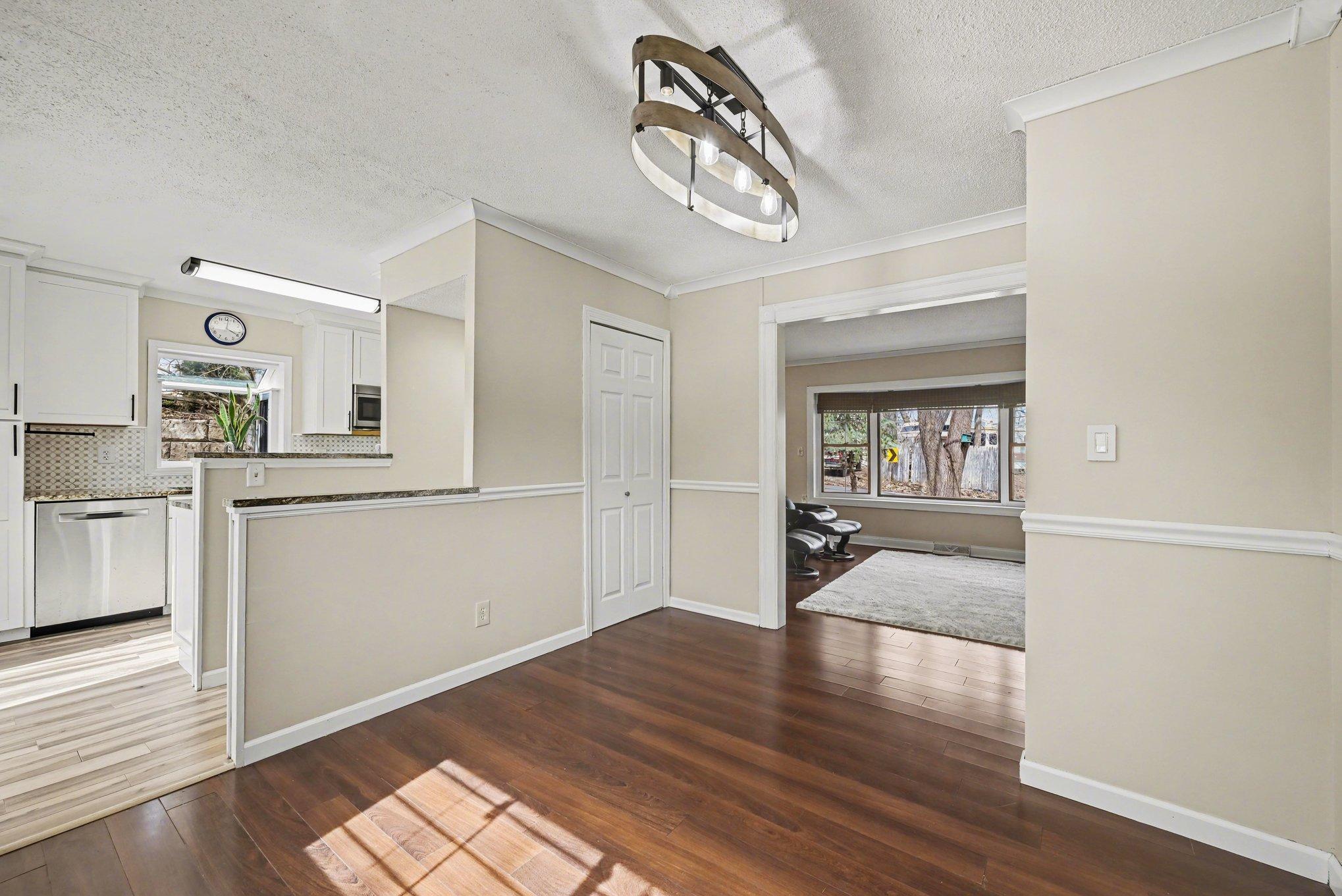 Dining room has been opened to the kitchen