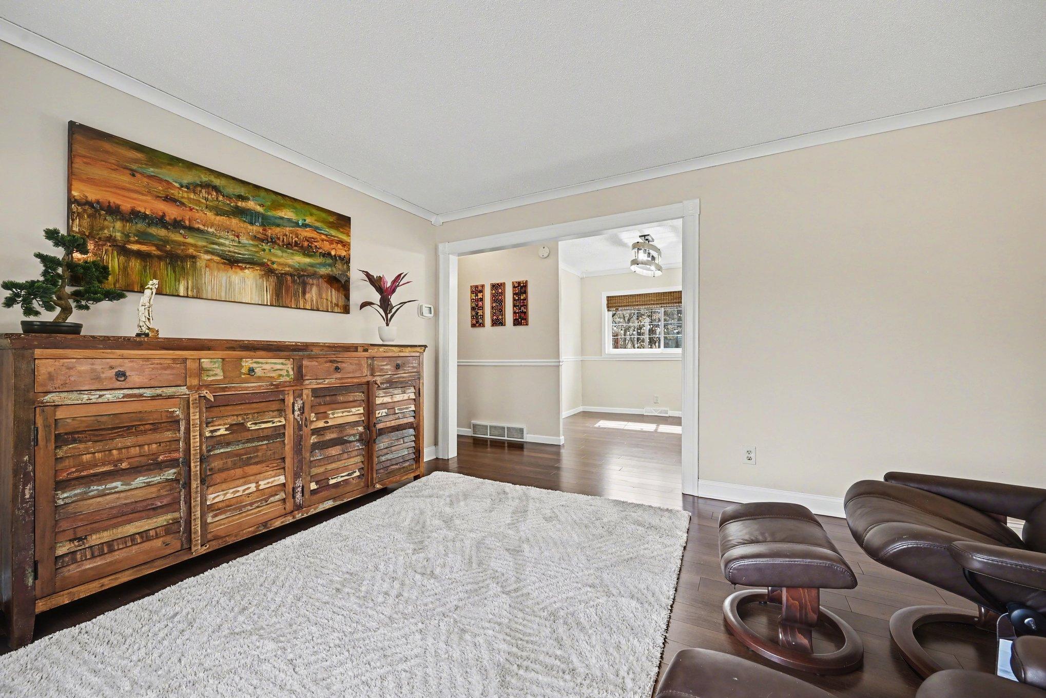 Living room looking into dining room