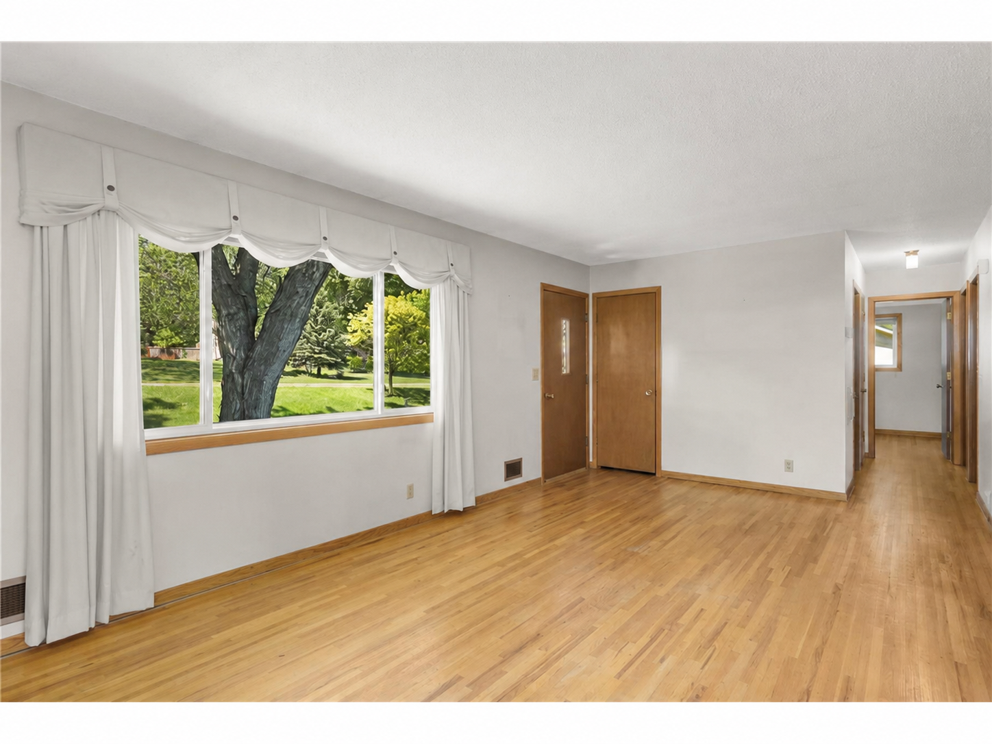 Front entry and living room.
