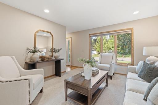 Incredible light from the front entrance fills the home in the early morning.