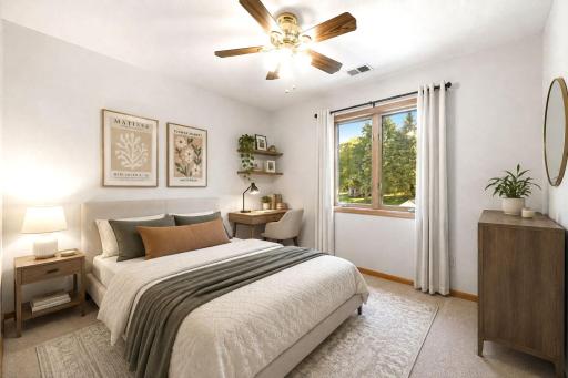 Upper level bedroom two (virtually staged)