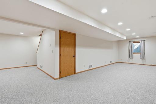 The lower level is fully finished and could offer another bedroom or office space in the future.