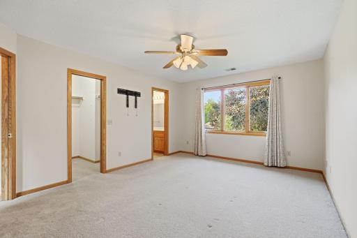 Primary bedroom on the upper level.