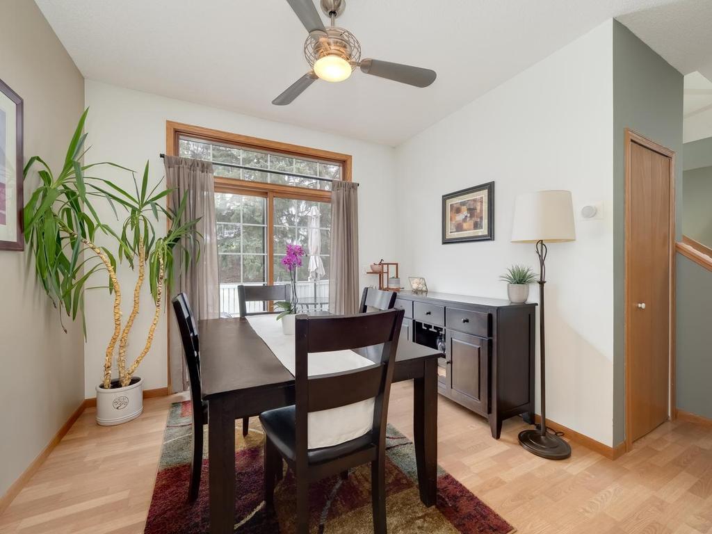 Spacious dining area that walks out to private patio