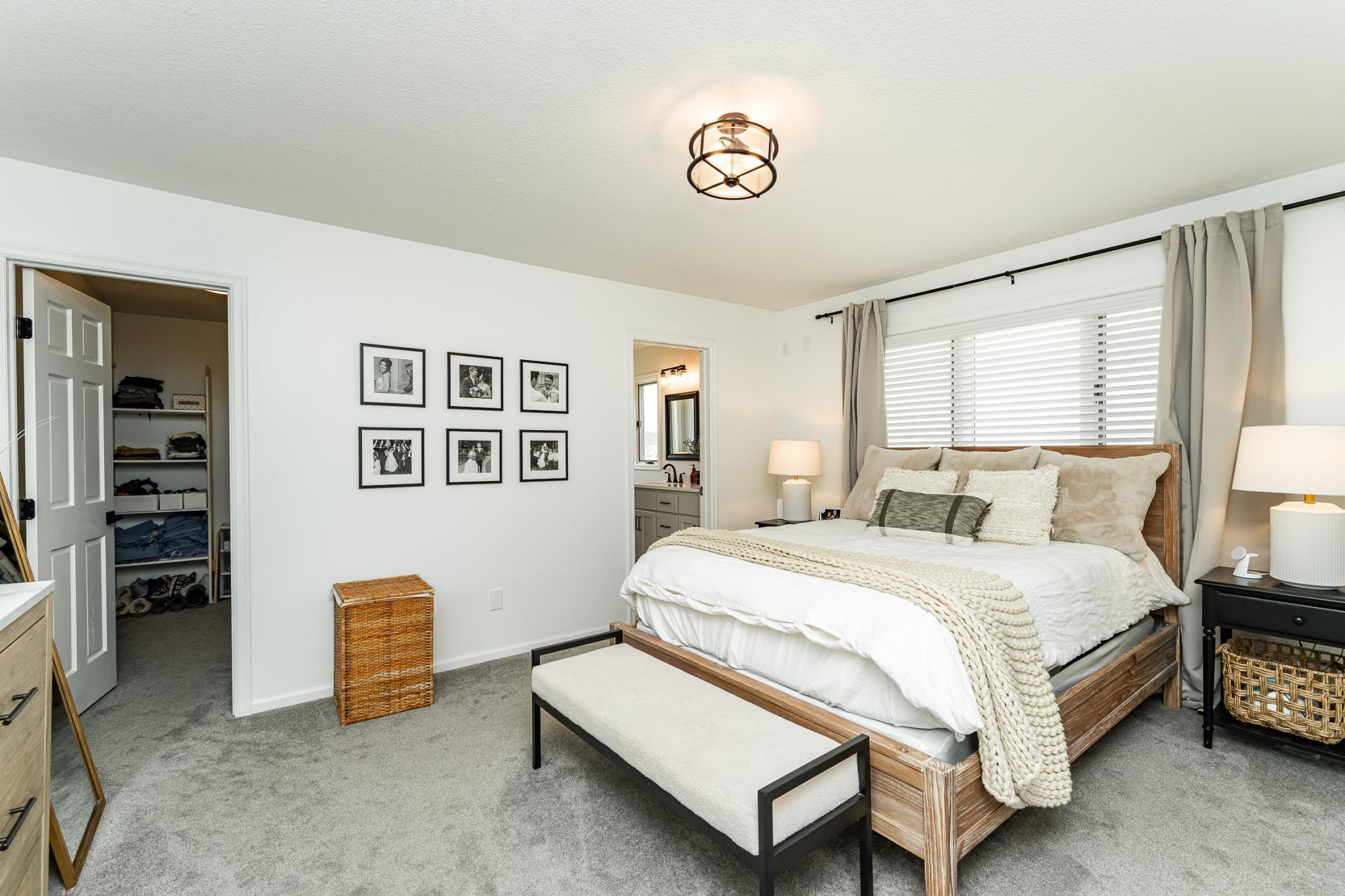 Very large primary with walk in closet and ensuite.