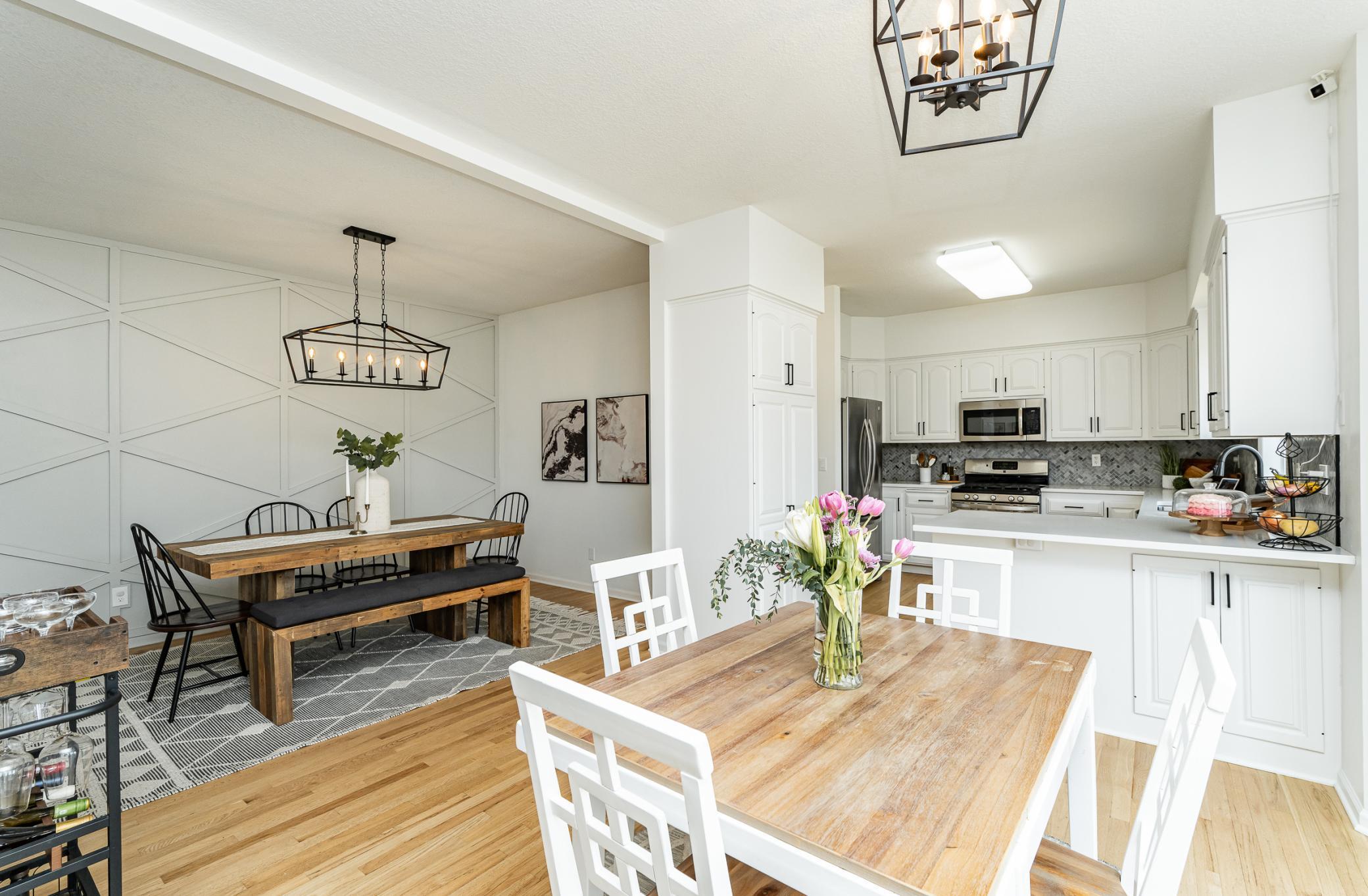 Great spaces for entertaining. Beautiful hardwood flooring.