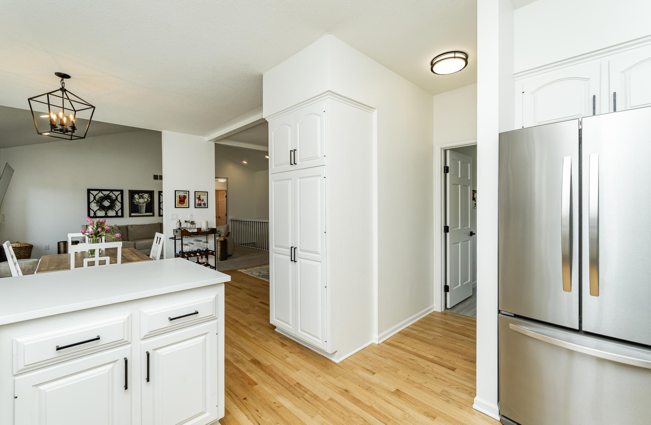 Large pantry and easy flow from garage.