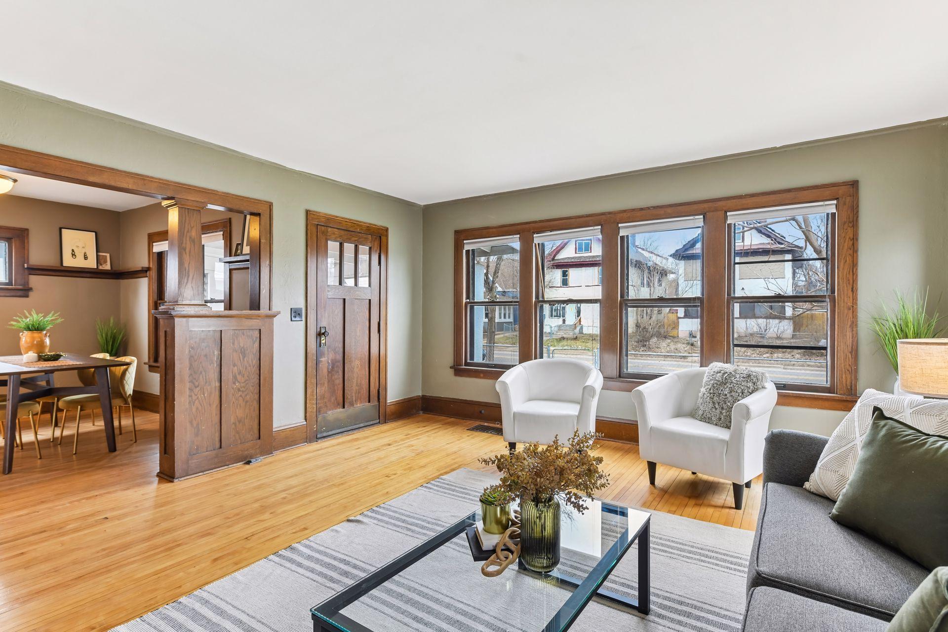 Multiple windows letting in tons of natural light.