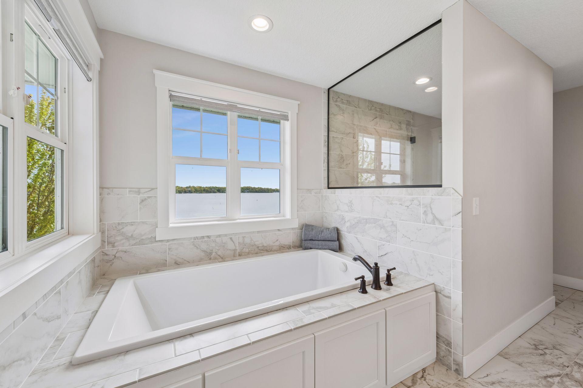 Separate soaking tub to relax and unwind