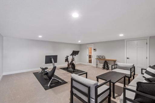 Maintain your wellness routine in the private home gym located just steps from the sauna.