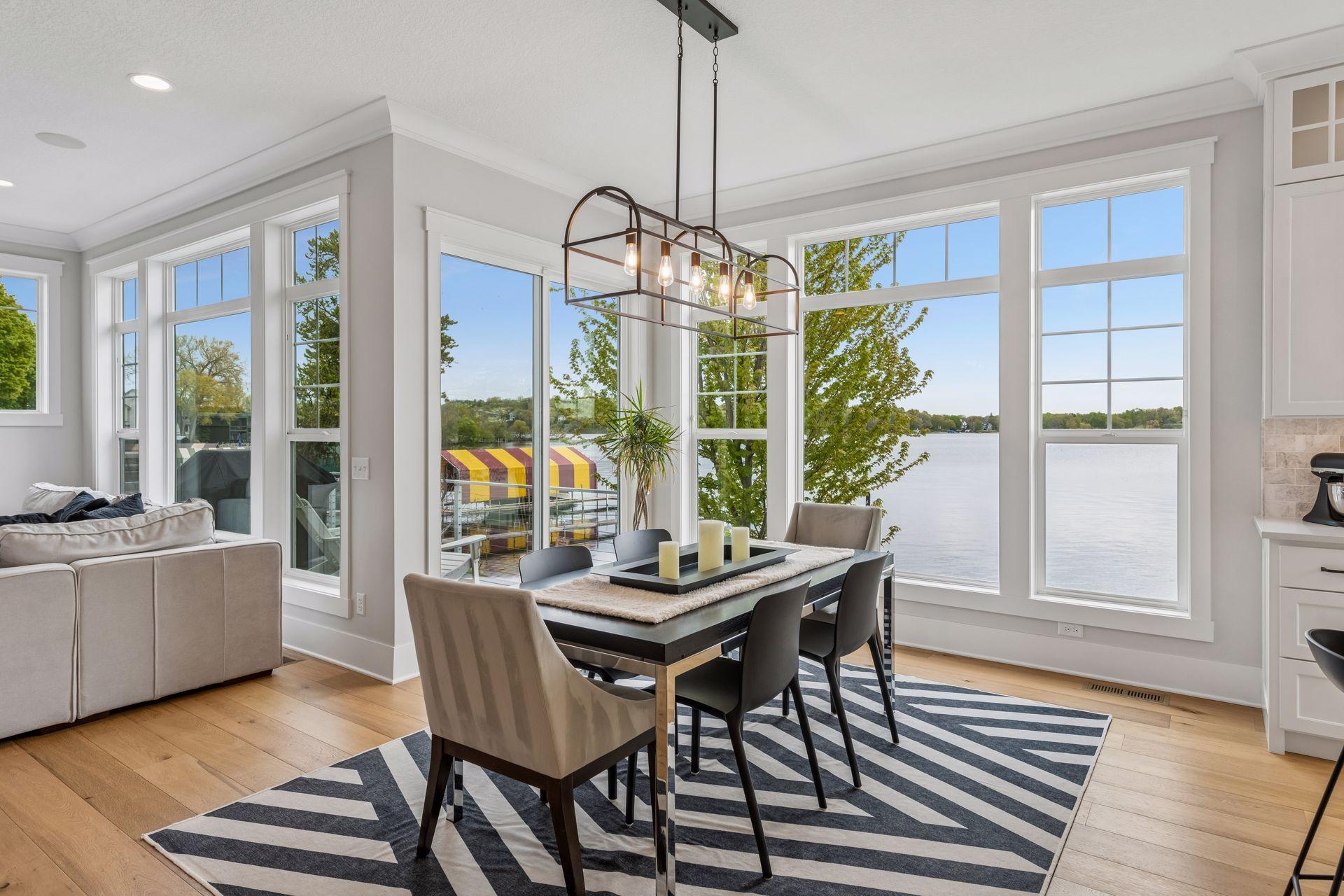Host memorable dinner parties against a backdrop of West Arm Bay with seamless access to the lake-facing deck