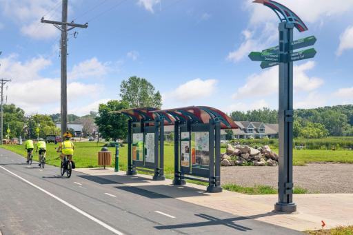 Dakota Rail Regional Trail, a 13-mile paved transitway offers spectacular elevated lake views for cyclists, runners, and nature enthusiasts.