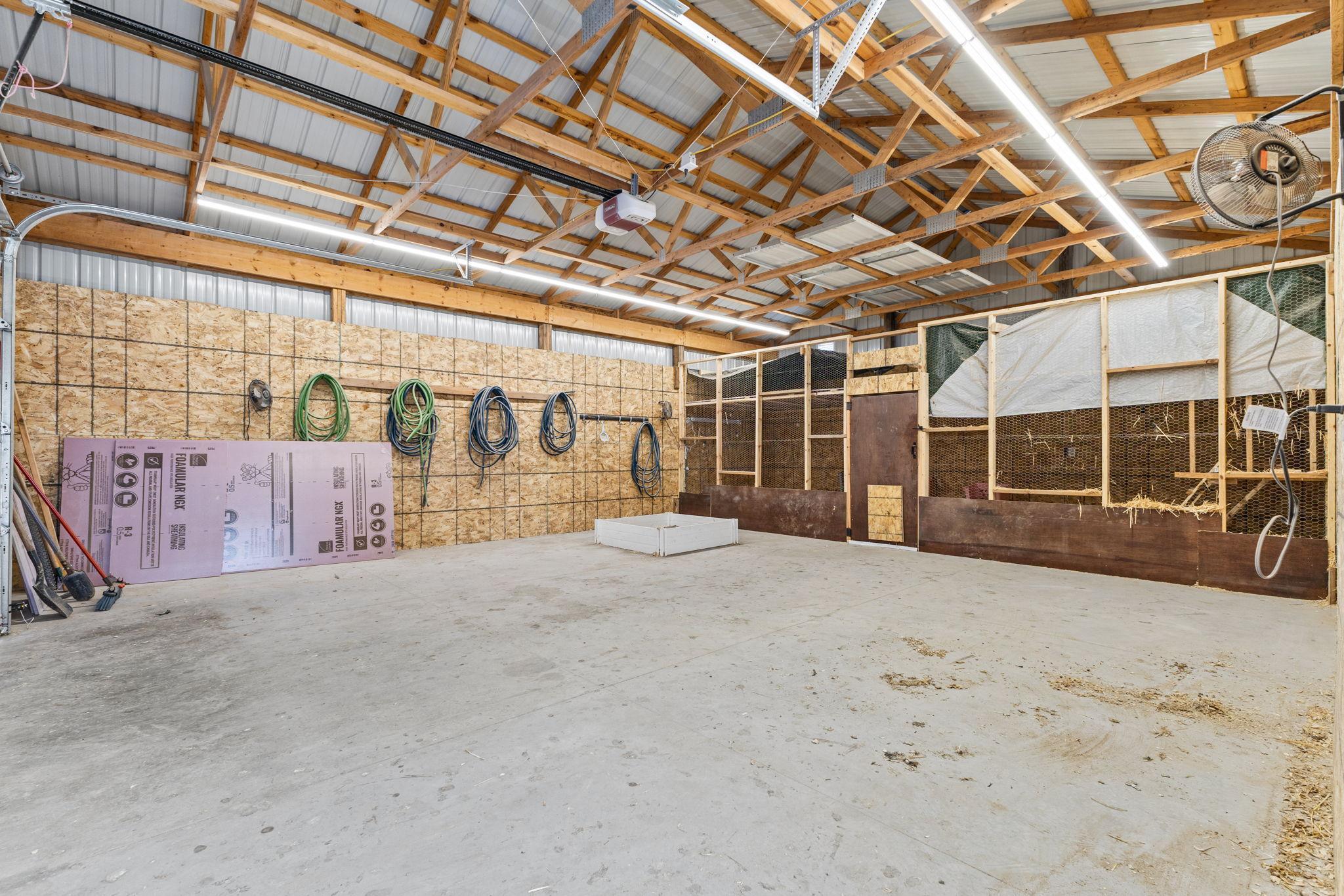 Built in chicken coop and lots of room for toys!