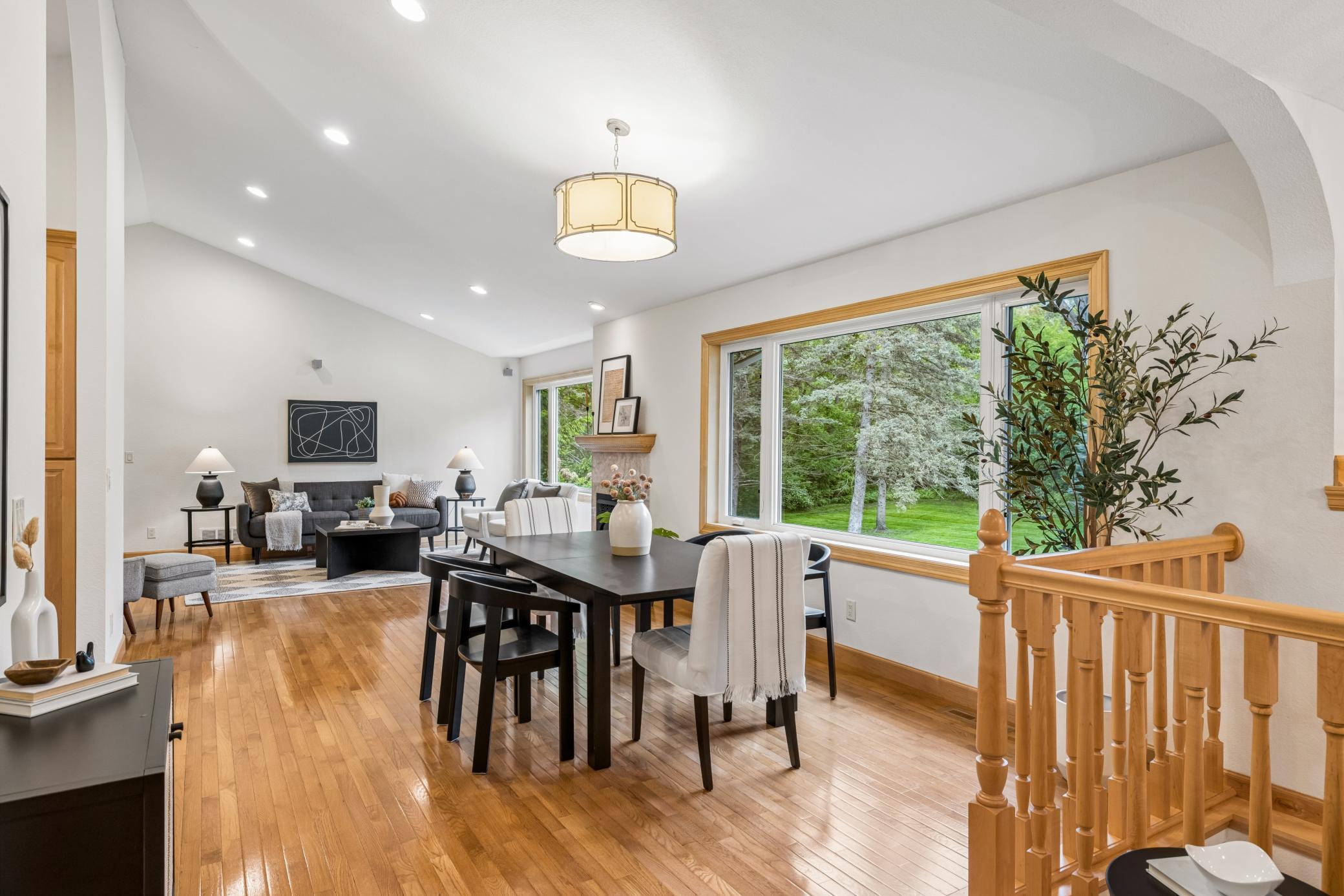 The informal dining area flows seamlessly from the living room.