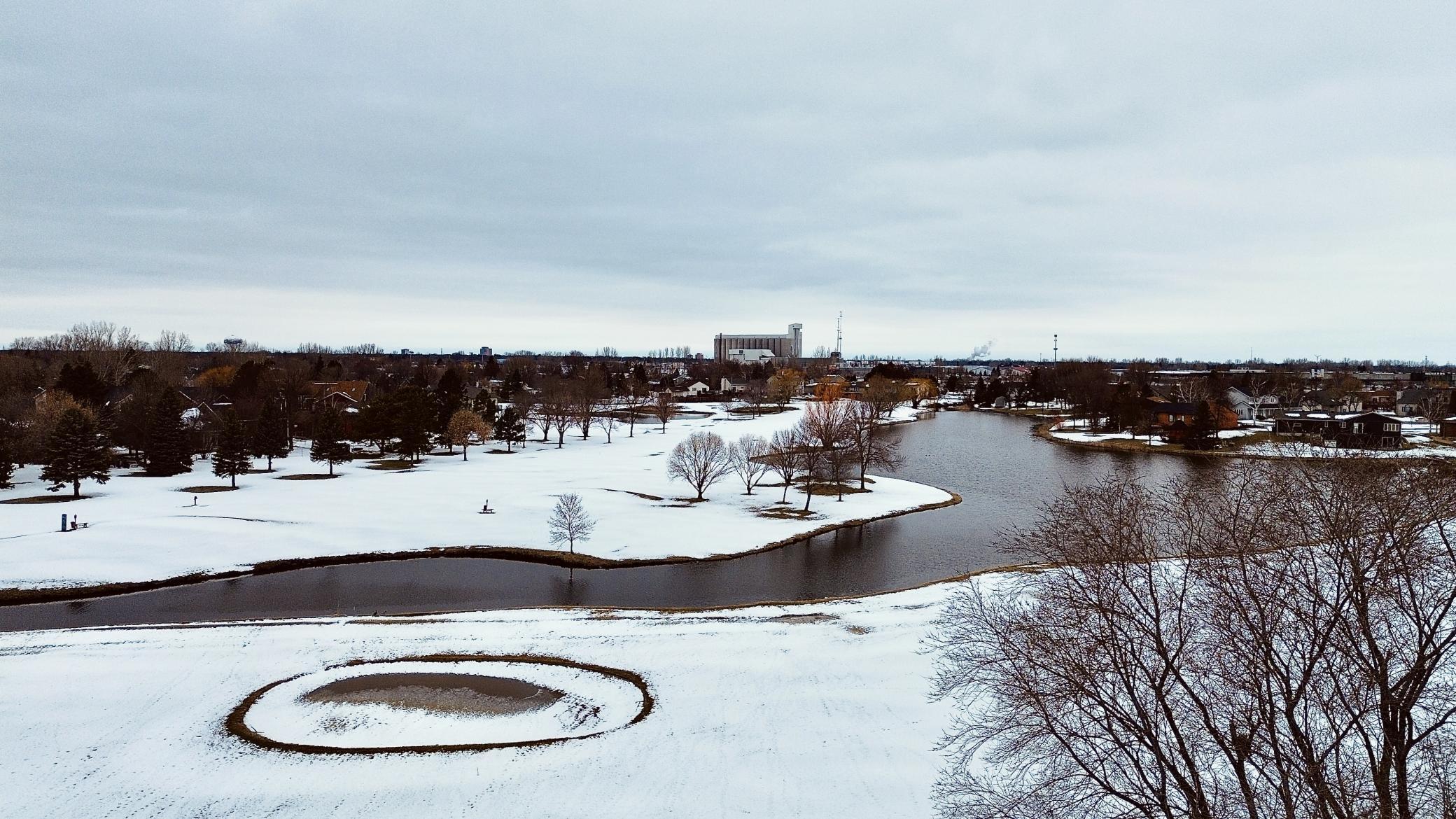 4. Drone Village Green golf course view