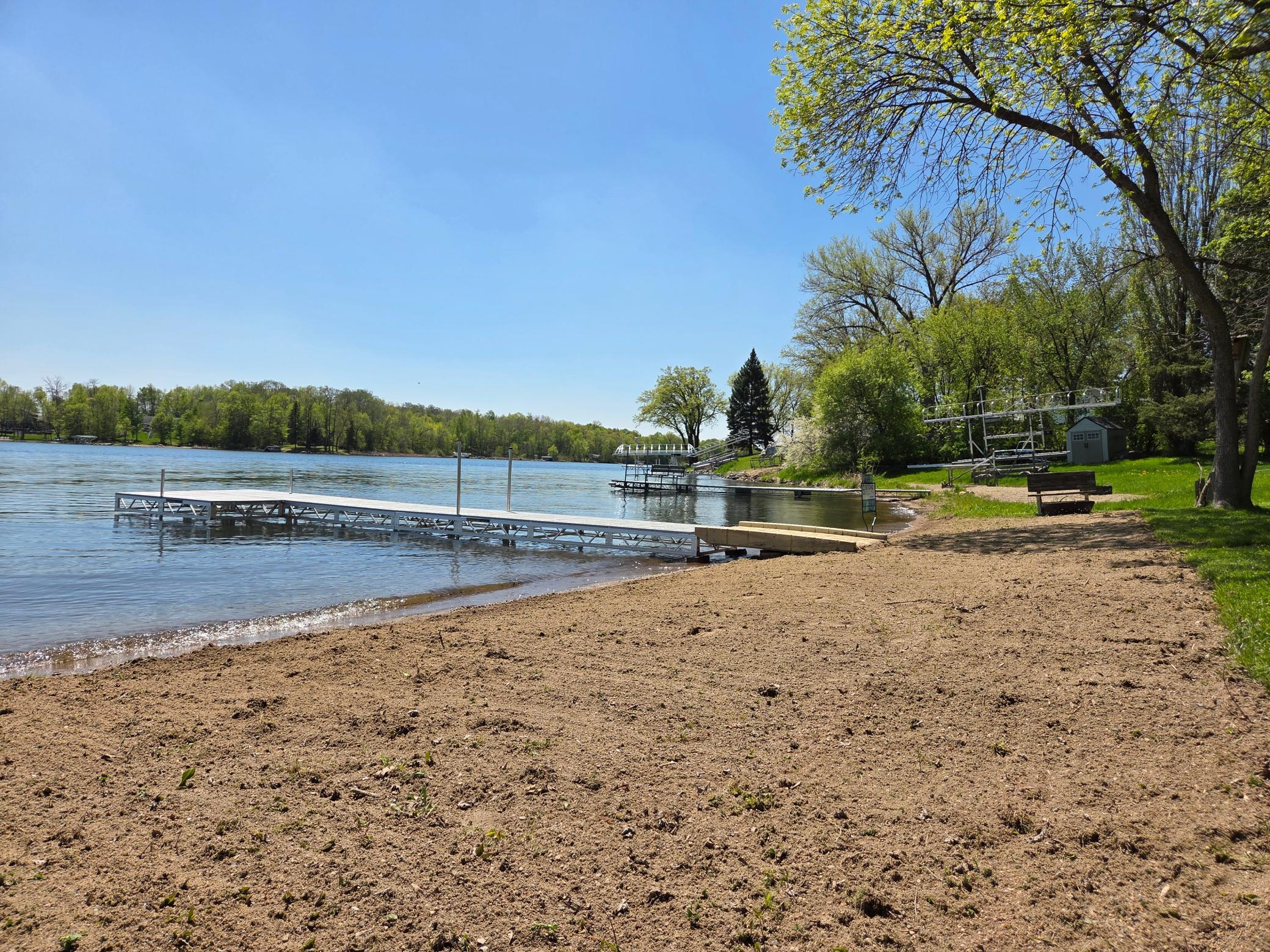65' Sand Beach & 32' aluminum dock (included)