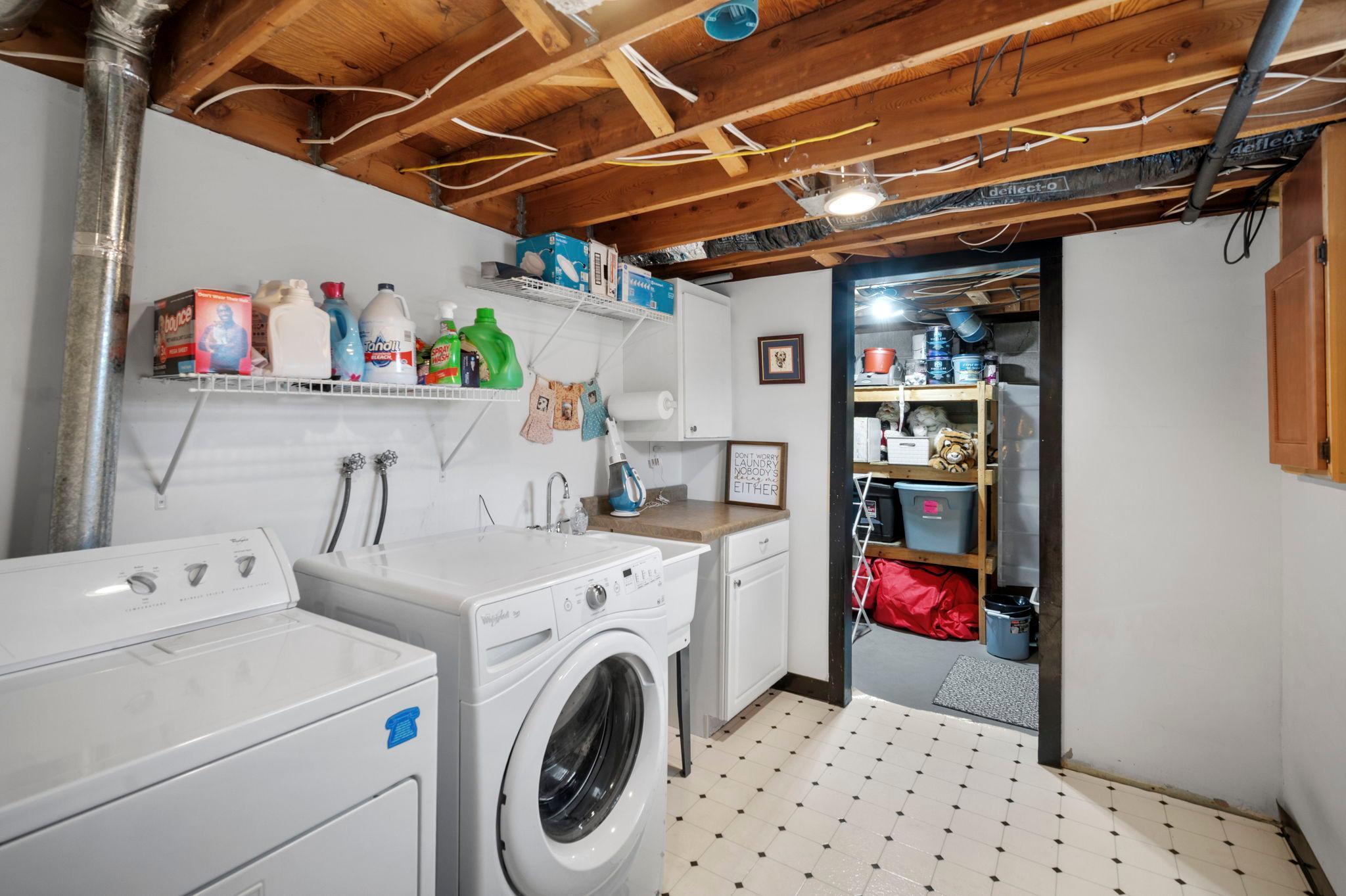 Laundry, lower level