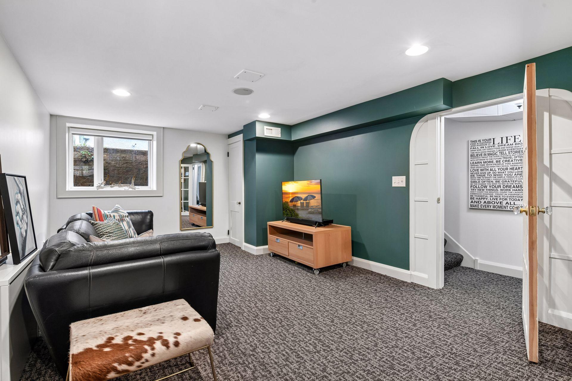 lower level 3rd bedroom currently used as a living space