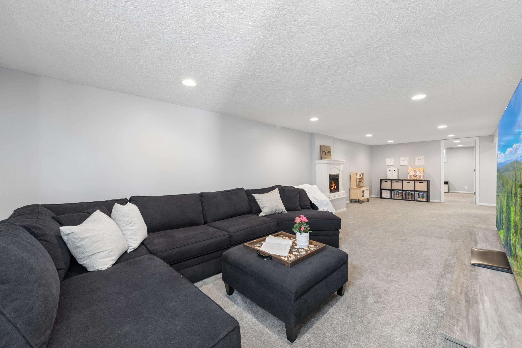 The recreation room is massive sporting newer carpet and fresh paint!