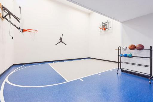 Indoor athletic court off of the family room!
