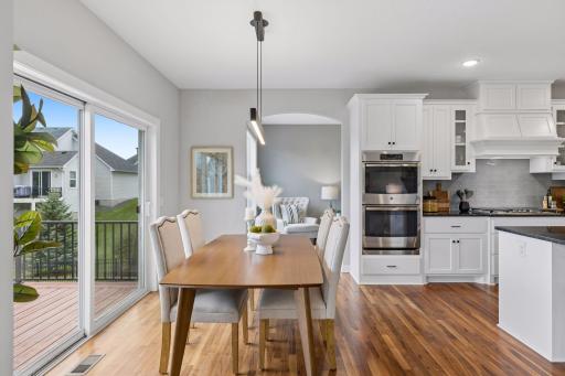 Kitchen opens to deck