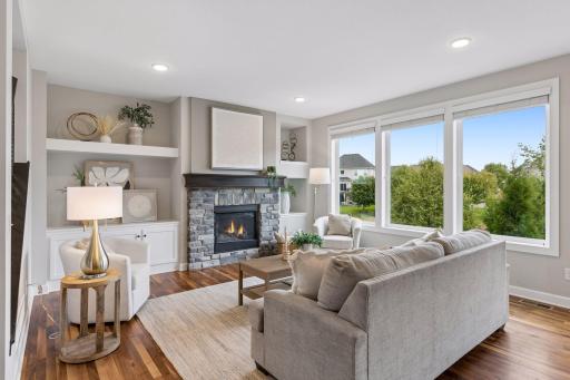 Living room with walls of windows