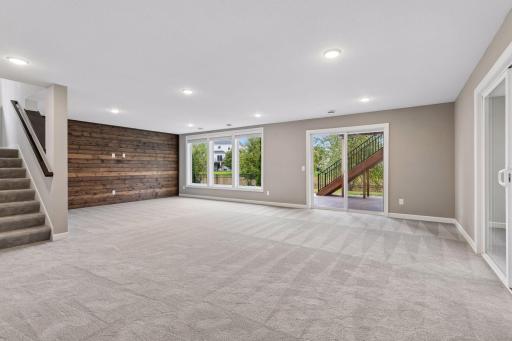 Lower level family room open to outdoor patio