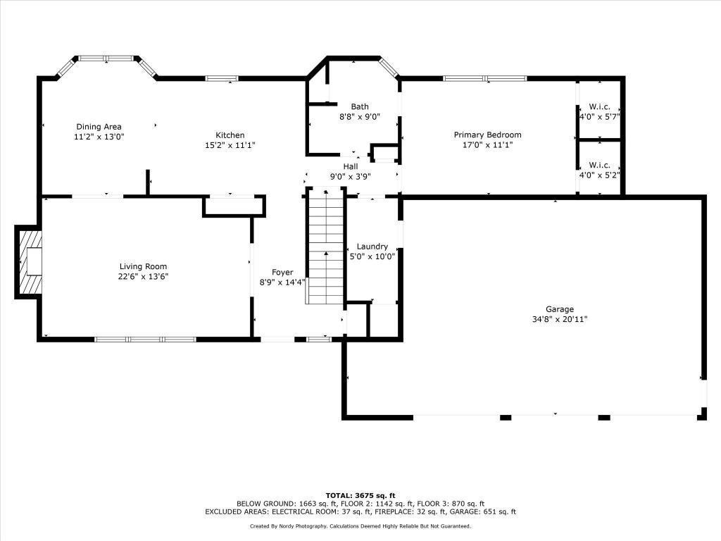 Floor plan for main level