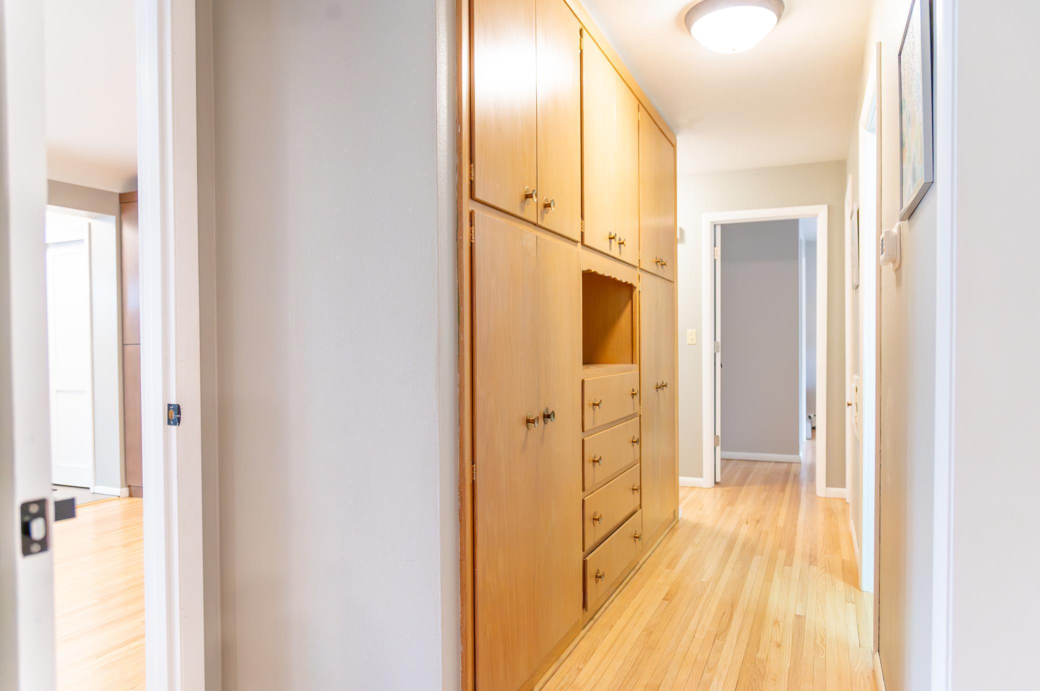 Hallway w/ built ins