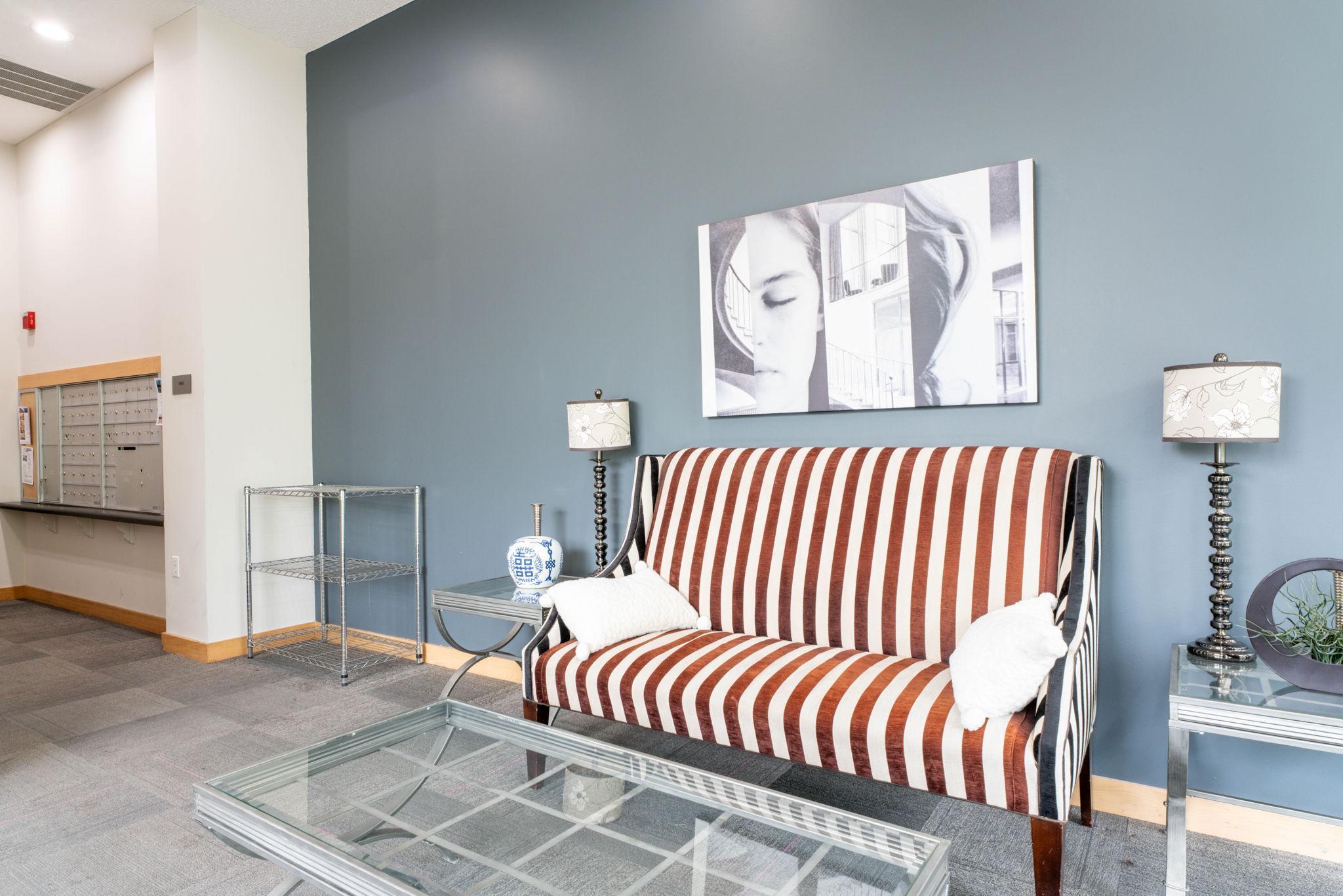 Another view from the lobby near the mail box area