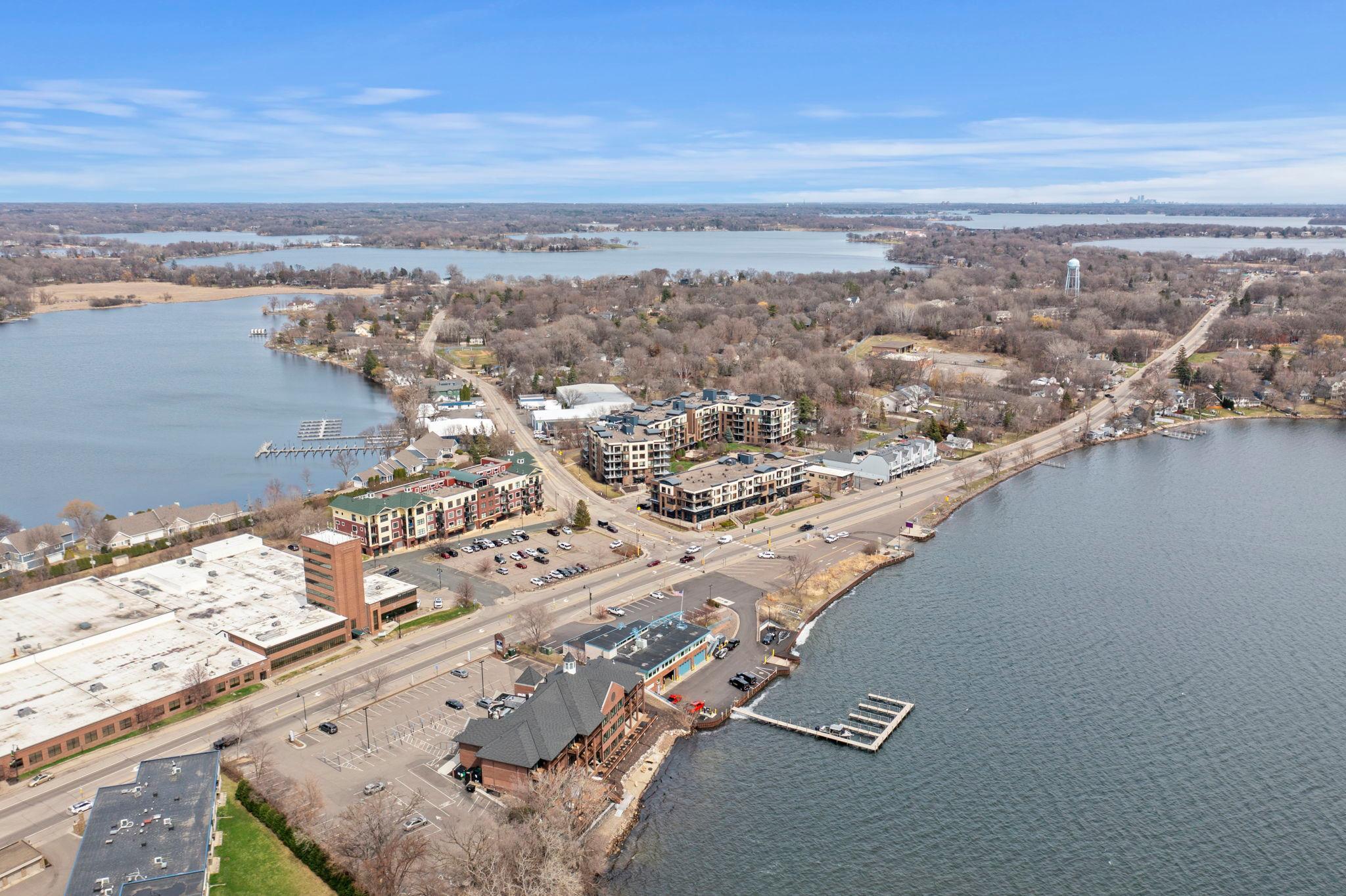 Surrounded by water on both sides, with Lake Minnetonka views at every turn