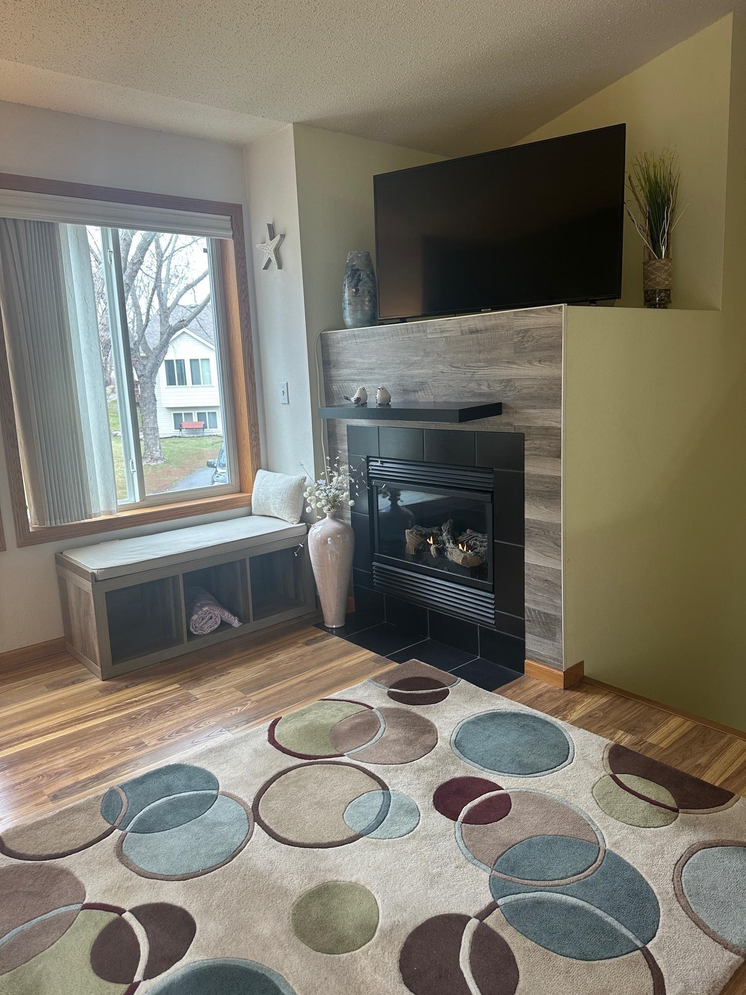 Living room gas fireplace