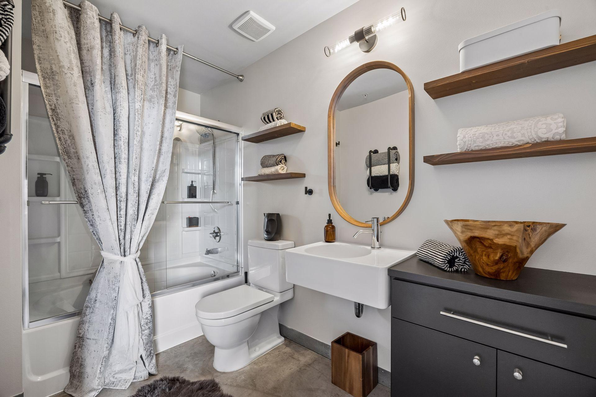 A full bathroom is located off the front entry.