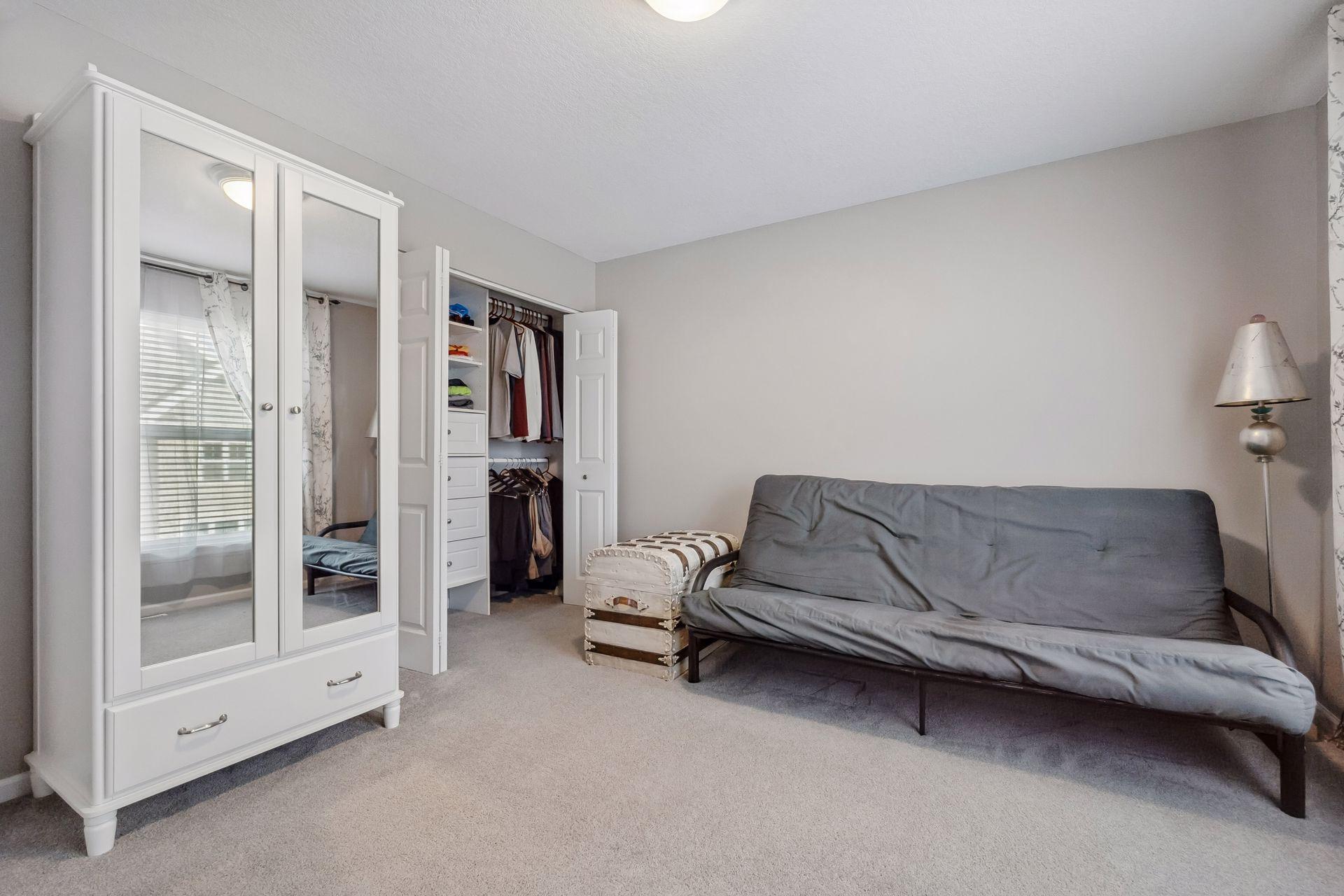 Built-ins in the closet and wardrobe closet included in sale.