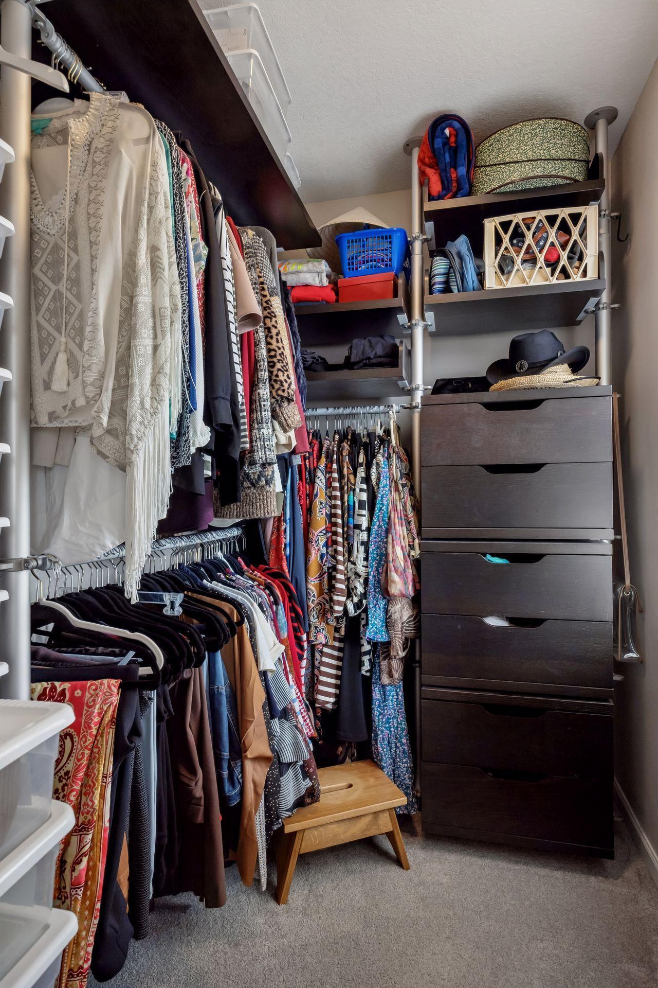 Walk-in closet with a window