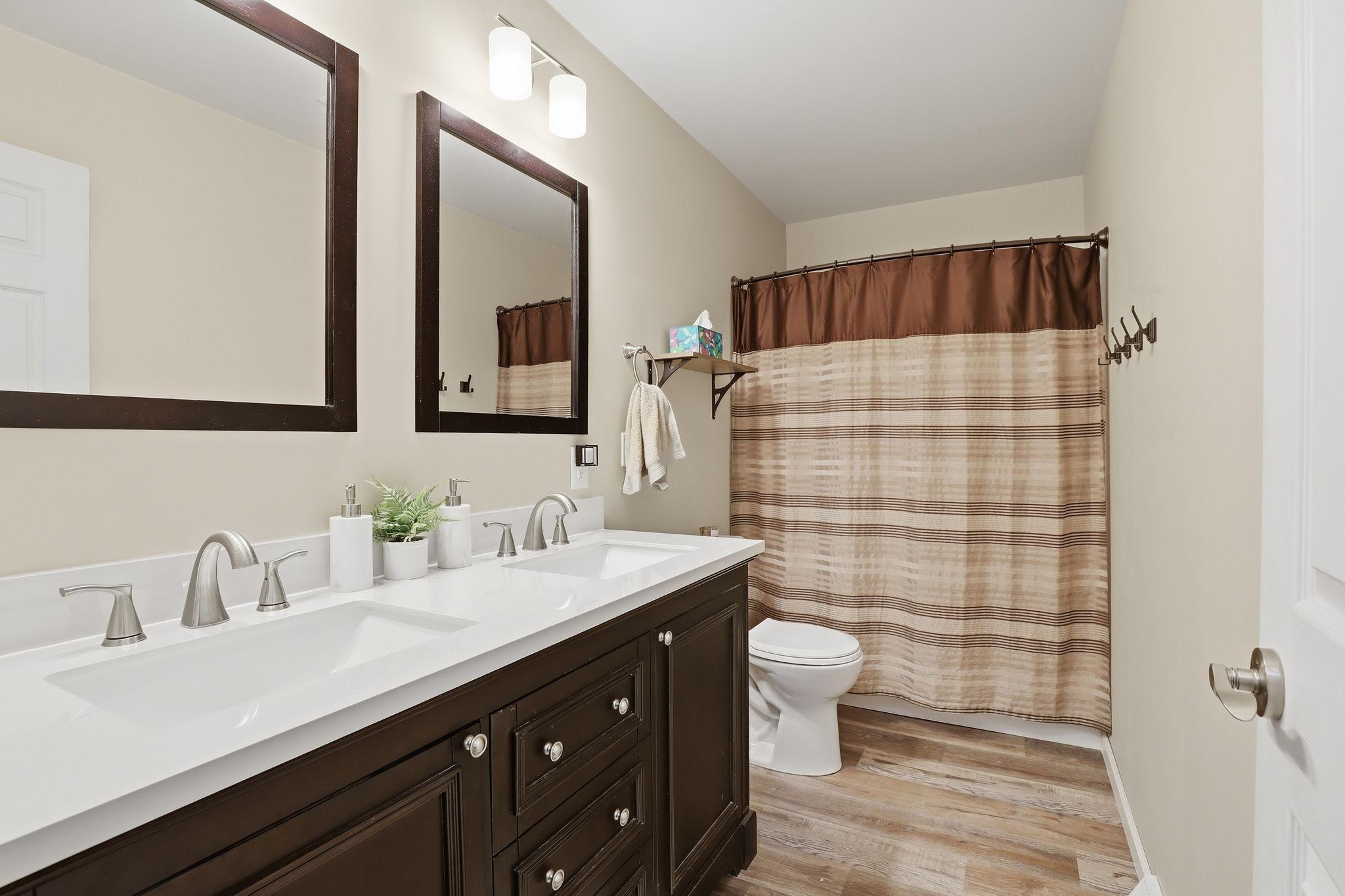 Gorgeous complete new bath with double sinks!