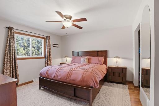 Very spacious master has a king bed with plenty of room to spare.