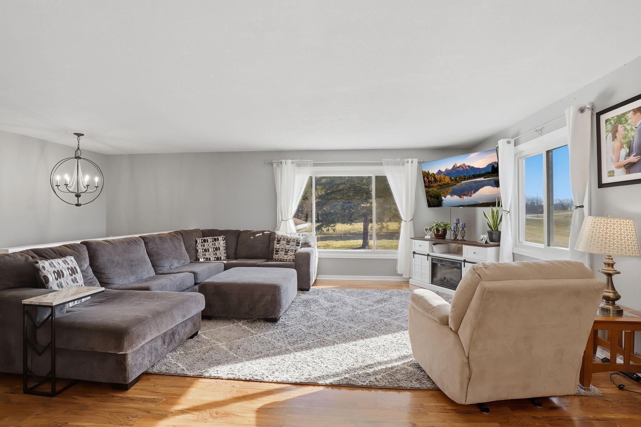 Large windows make the whole house bright.