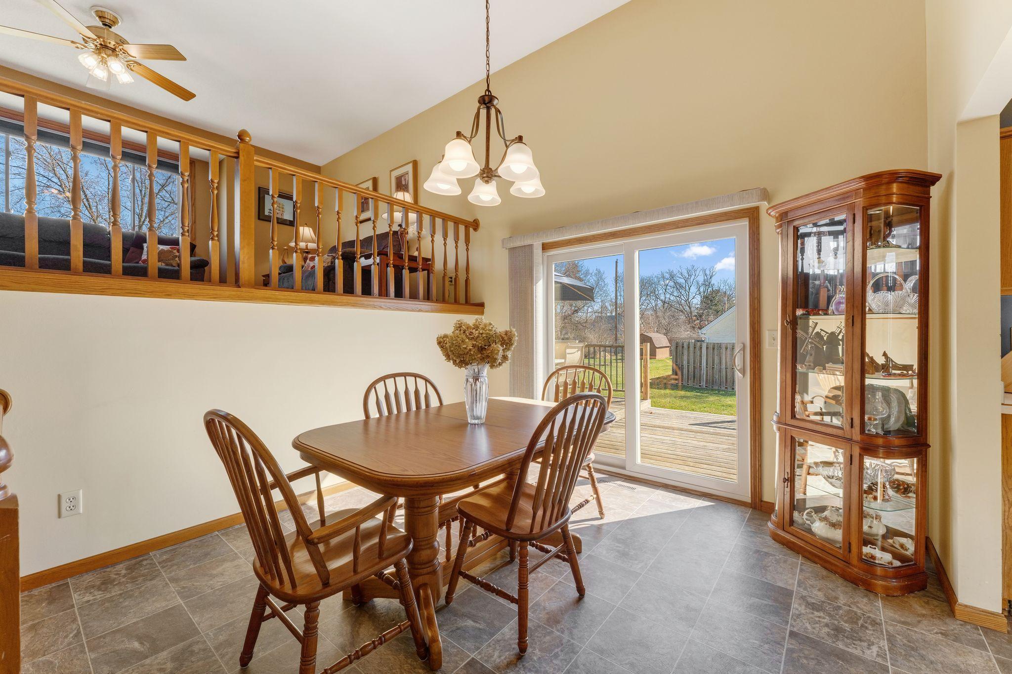 The dining room, where sunlight pours in over shared meals