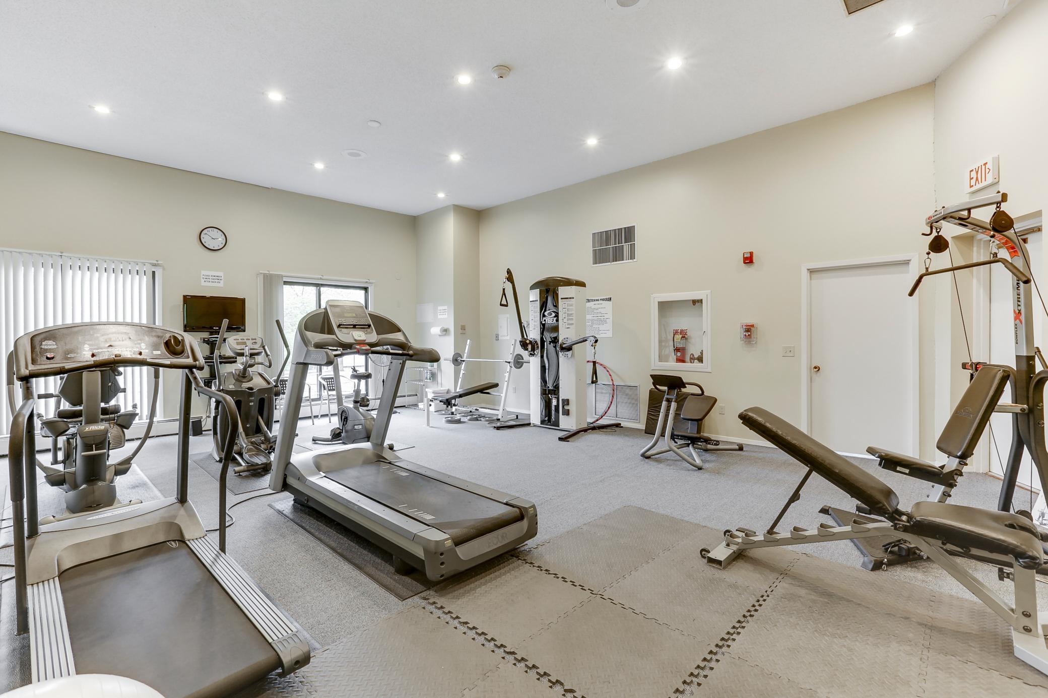 You'll have no excuses with this fitness area within the building!