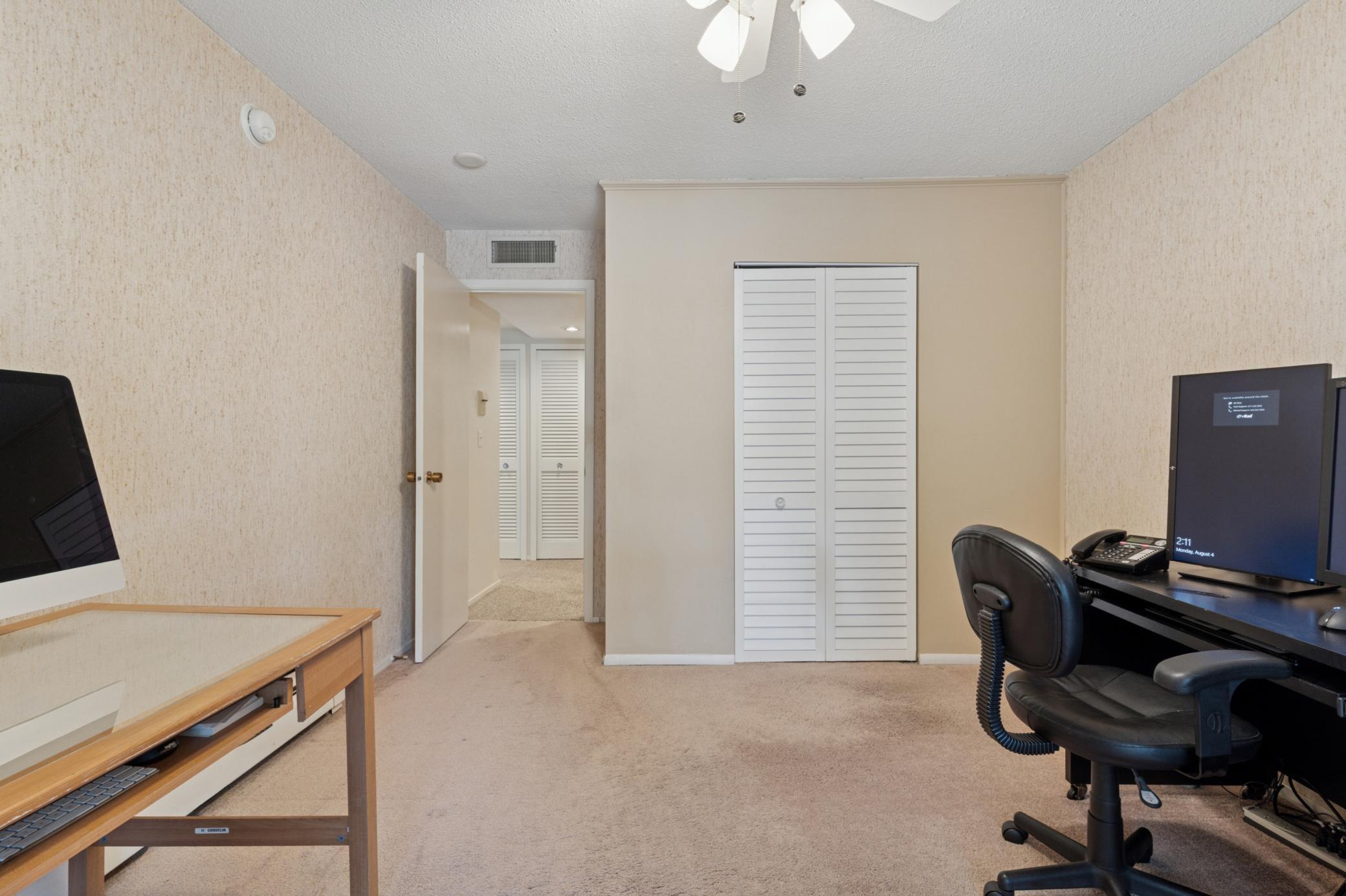 Second bedroom is currently being used as a home office