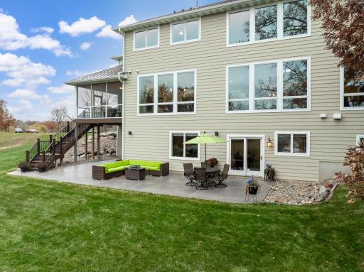 custom concreate patio perfect for cozy summer days