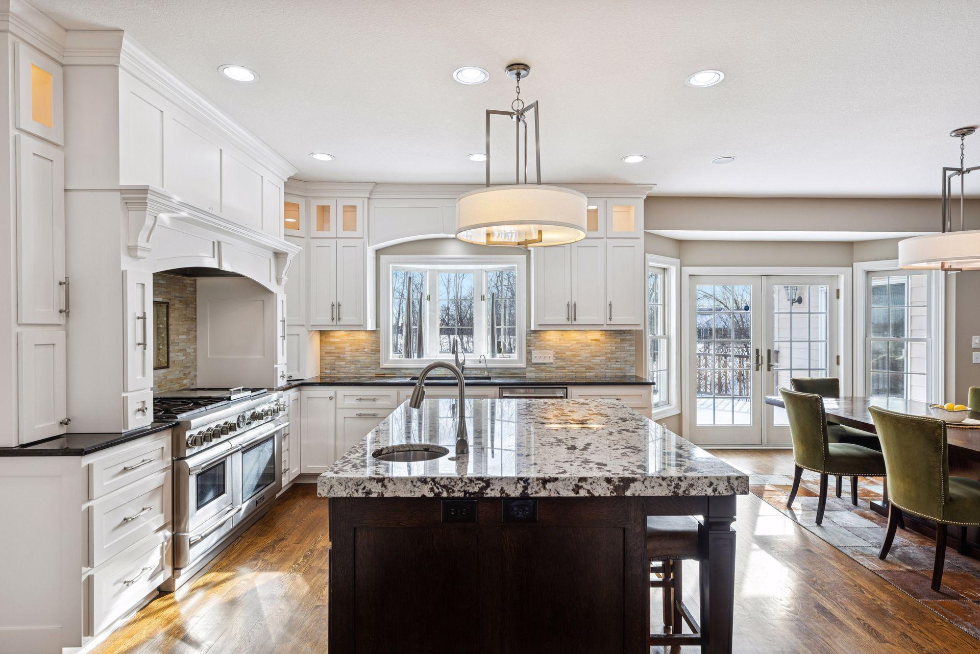 Natural light galore in the spacious gourmet kitchen.