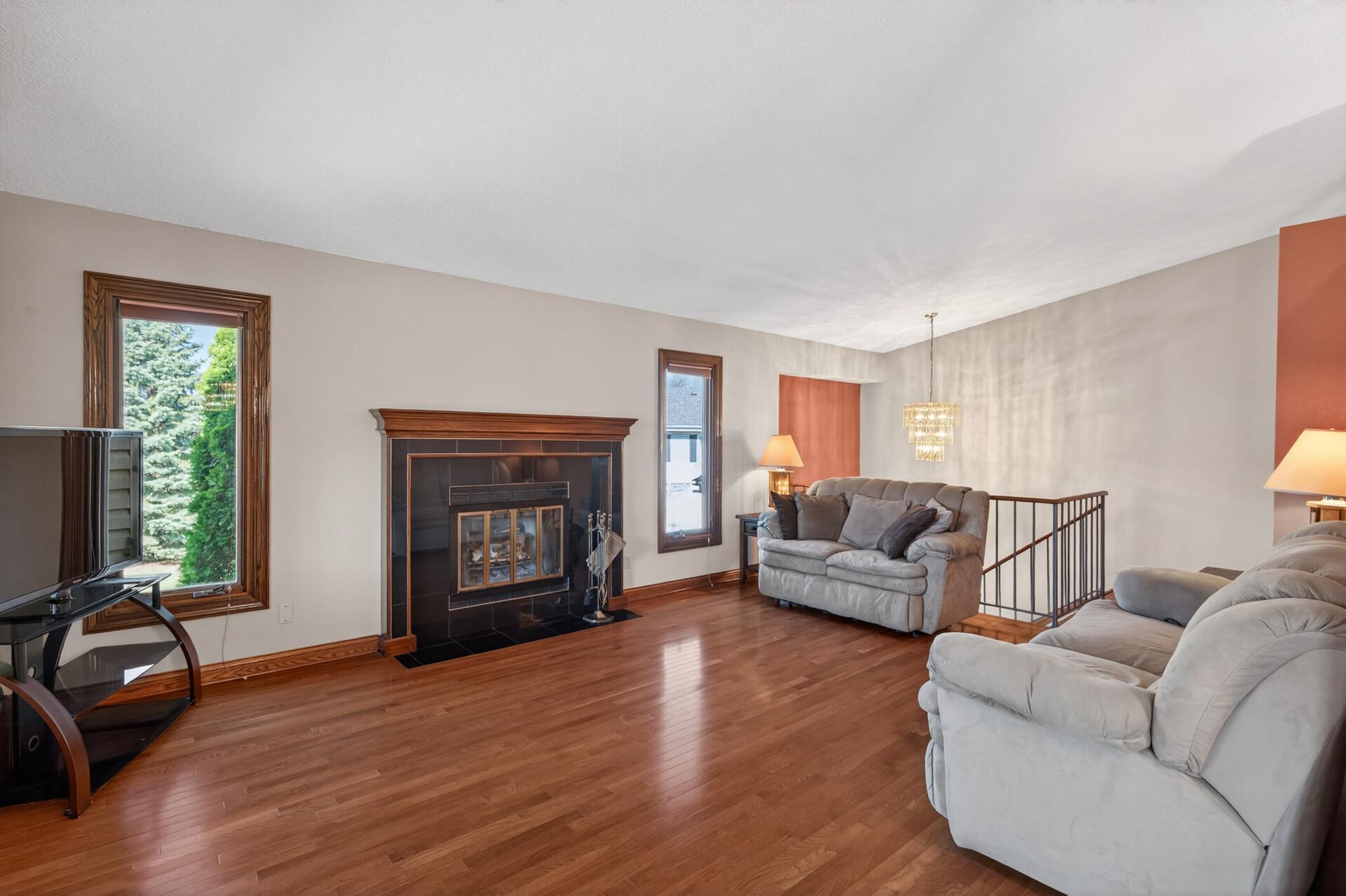 One-inch thick oak hardwood floors, trim and more.