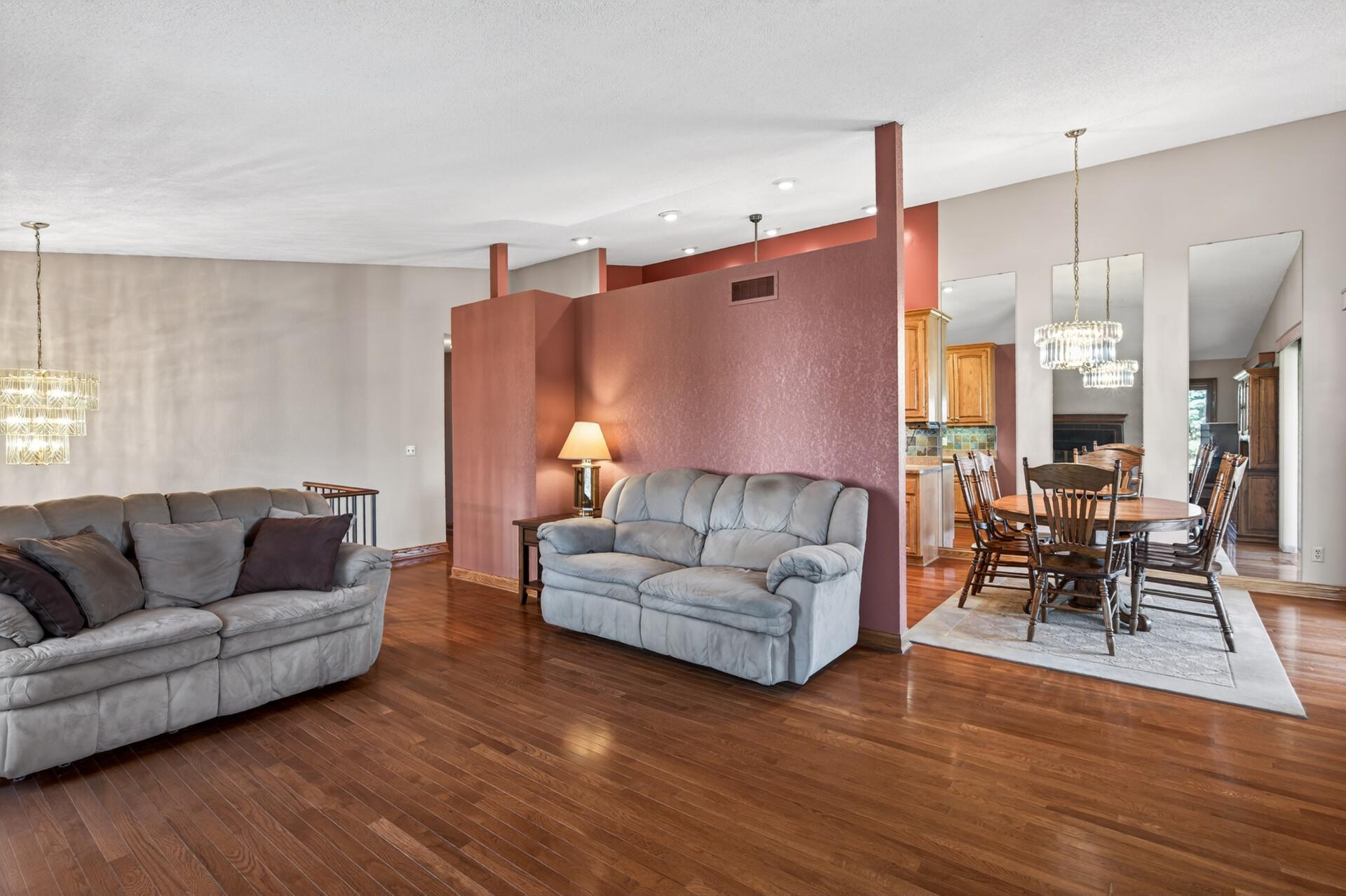 Vaulted ceilings on the main level add to sense of space.