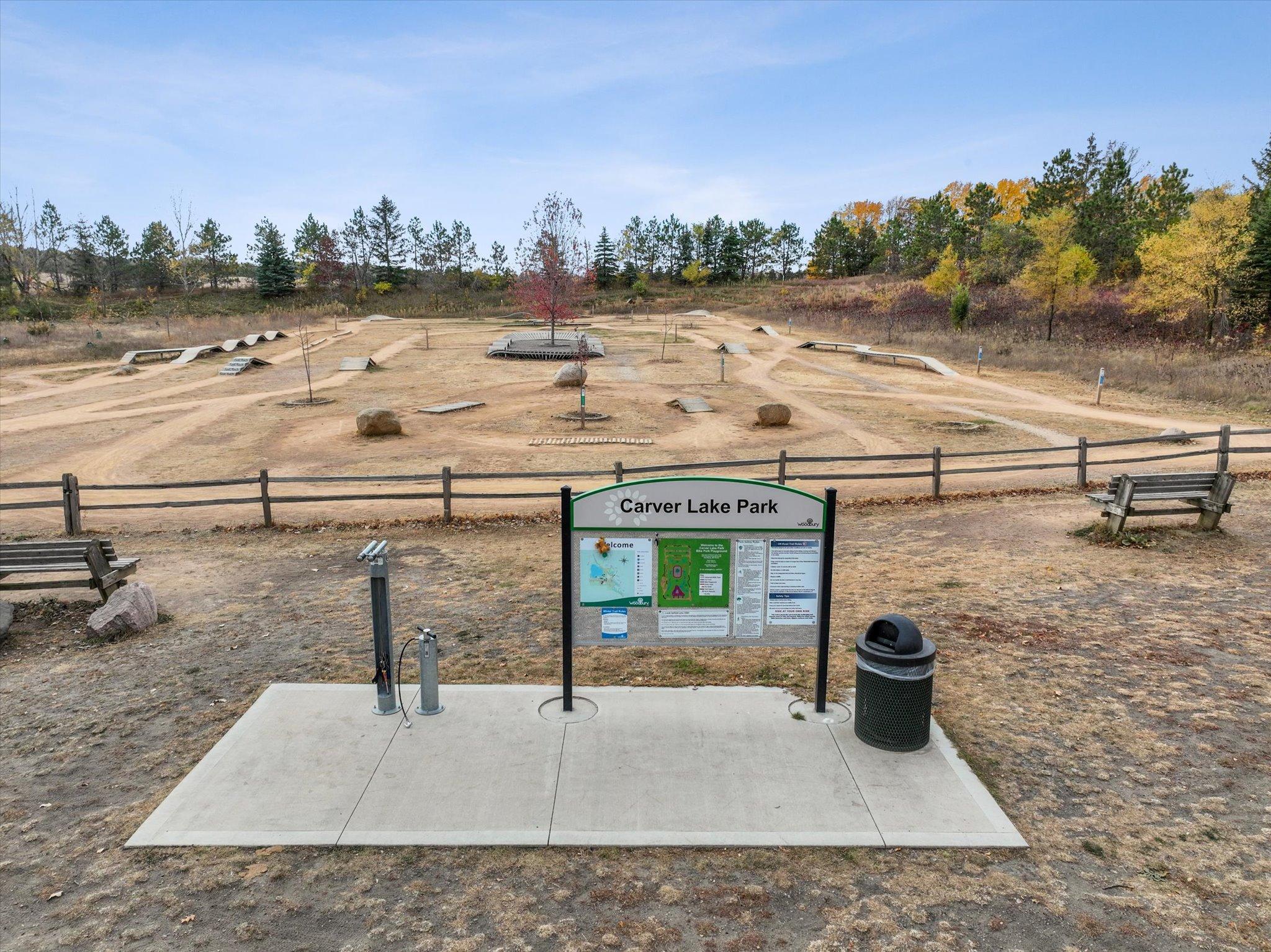 Carver Lake Park bike trails.