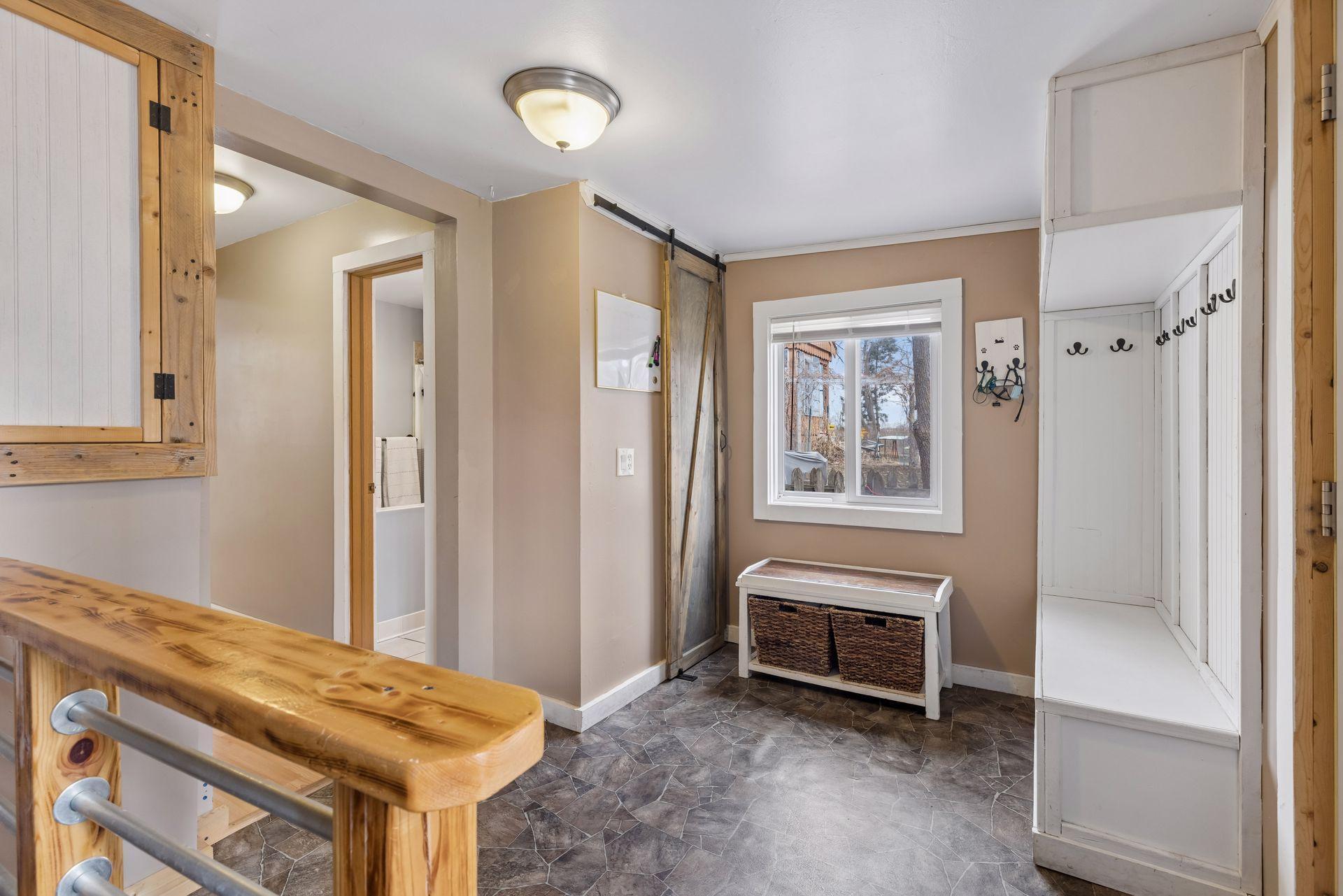 Convenient mudroom on main level